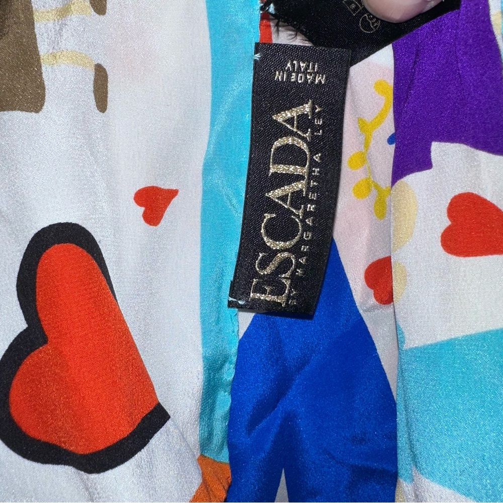 Escada Silk Scarf LOVE 34” Square Children Around the Globe Vintage Italy ESCADA - Picture 3 of 6